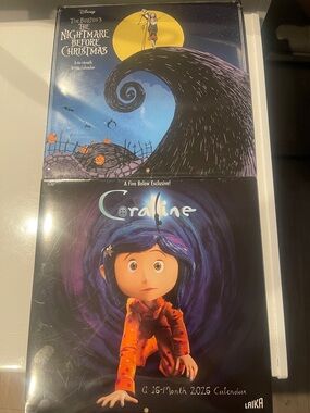 Nightmare Before Christmas & Coraline 2026 Wall Calendar Duo - Blue & Black